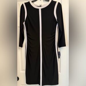 American Living Elegant Black Dress with White Trim